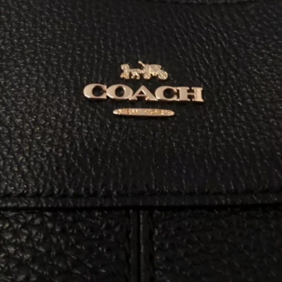 COACH BLACK PEBBLE LEATHER EDIE HANDBAG - Picture 14 of 14